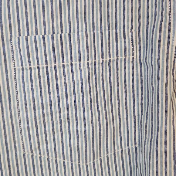 Men's Blue Striped Shirt Rye By Hawker Rye Medium Short - Picture 3 of 8